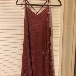Dusty rose velvet dress